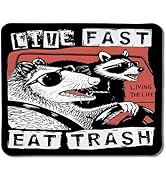 Foritho Funny Raccoon Mouse Pad, Live Fast Eat Trash Funny Raccoon Meme Mouse Pads for Wireless M...