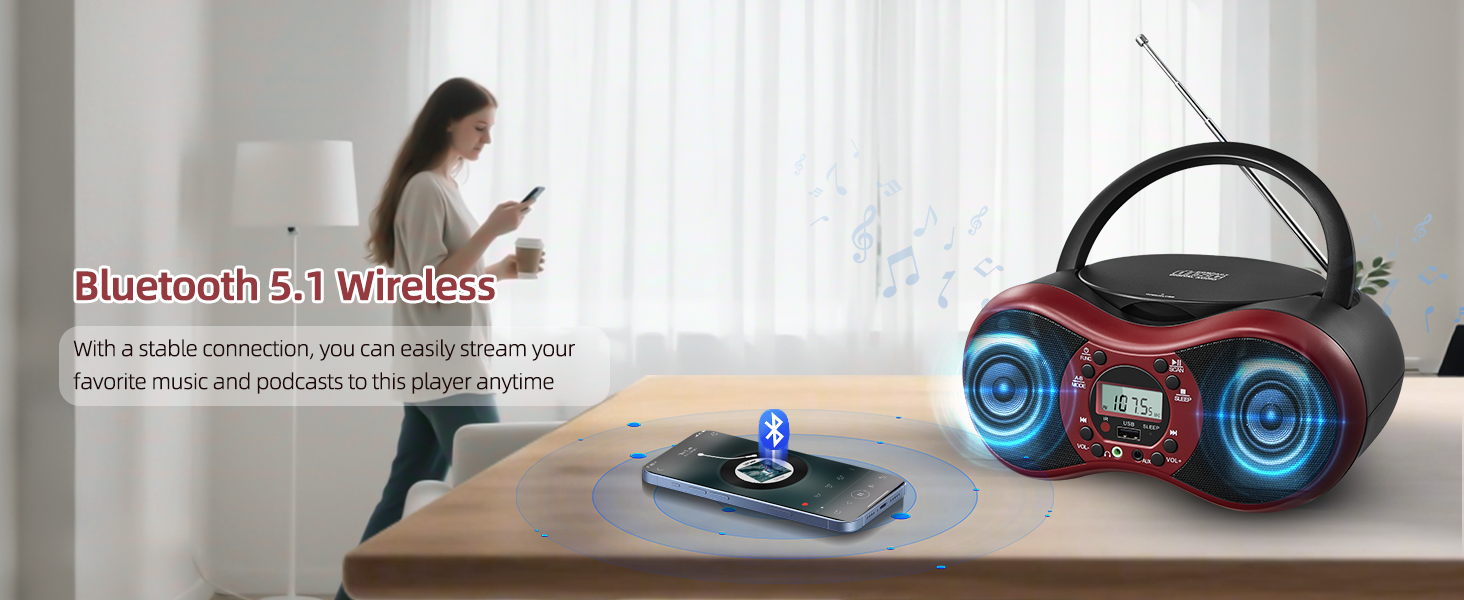 Portable CD Player Boombox