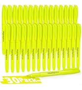 V-Opitos 30 Pack Yellow Highlighters, No Bleed Bright Highlighters with Soft Chisel Tips, Ideal f...