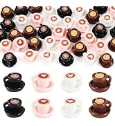 Magibeads 40Pcs Resin Mini Coffee Cups Miniature Kitchen Set Fake Drink Food Coffee Mug Lovely Ta...