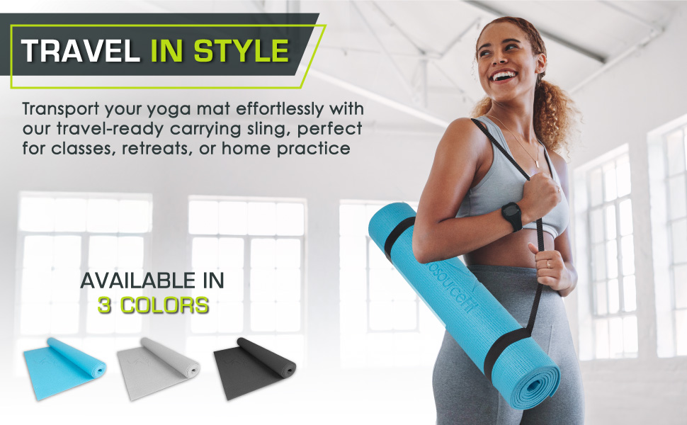 Yoga mat with yoga sling