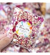 50 Pack Real Dried Rose Flower Petals Confetti, Dried Mix Red Rose Begonia Pink Flo...