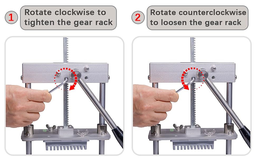 How to adjust the tightness of the gear rack&amp;#39;s up and down movement?
