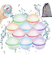 Tizikcon Reusable Water Balloons, Glitter Silicone Self Sealing Quick Fill Water Bombs, Summer Fu...