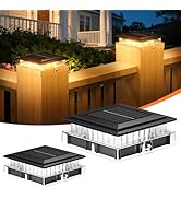 ENSLI 2 Pack 4X4 Solar Post Cap Lights Outdoor, Brighter Fence Post Solar Lights Outdoor Waterpro...