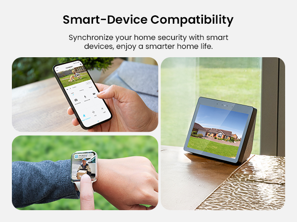 Smart Device Compatibility ieGeek Solar Security Camera Outdoor - 2K 3MP Wireless WiFi Cam