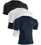 Runhit 3 Pack Men's Compression Shirts Short Sleeve Athletic T Shirt Cool Dry Workout Tops Sports...