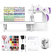 KPCB Tech Sewing Machine for Beginners [Full Set] with Finger Guard and Fabric Bundles - Mini Sew...