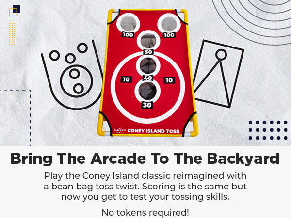 Take the cornhole board and bags for an indoor game or yard games for the family