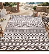 MontVoo Outdoor Rug Carpet Waterproof 5x8 Outdoor Patio Rug Mat Reverisble Plastic Straw Outdoor ...