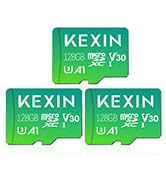 KEXIN 128GB Micro SD Card 3 Pack with Adapter - Up to 90MB/s 4K, V30, A1, C10, 4K UHD High Speed ...