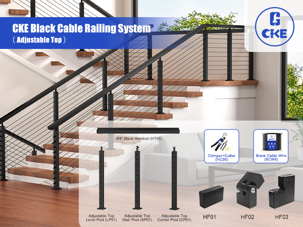 Black Cable Railing System