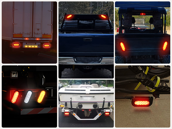 6inch oval trailer lights red 10led brake stop turn signals lighting for truck trailer rv camper 
