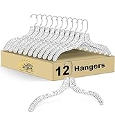 Quality Hangers Clear Hangers 12 Pack - Crystal Cut Hangers for Clothes - Durable Plastic Hanger ...