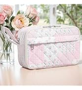 WOBAGMEN Quilted Pencil Pouch for Girls Women, Large Pencil Case Pouch with Compartments Cute Aes...