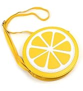 Framendino, Lemon Fruit Shaped Cross Body Bag Purse with Shoulder Strap for Women Girls Yellow