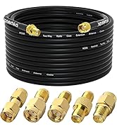 YOTENKO SMA Extension Cable 50ft + 5pcs SMA RF Coax Connector Kit,SMA Male to SMA Female RG58 Coa...