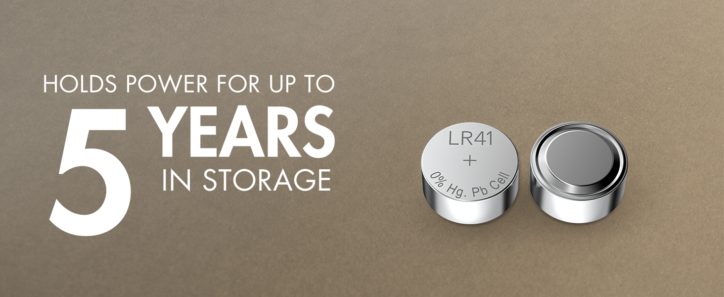 Holds power for up to 5 years in storage