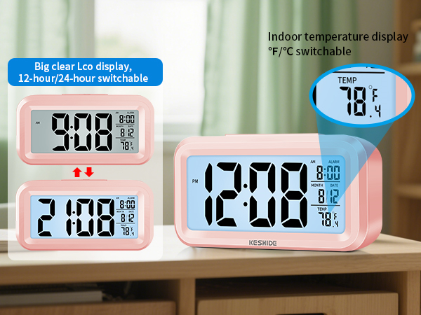 digital clock with temperature