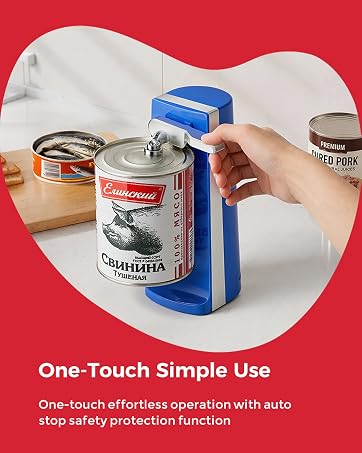 NK-0735 Davivy can opener, one-touch operation, auto-stop safety feature