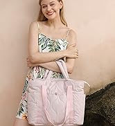 BAGSMART Puffer Tote Bag for Women, Quilted Travel Tote Bag for Work, Large Lightweight Travel Ba...