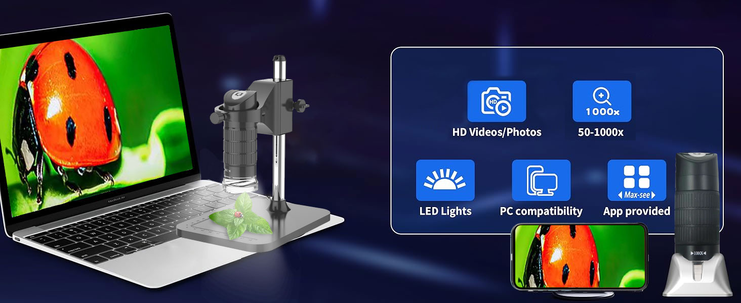 Digital Microscope, Skybasic 50X-1000X Magnification Portable Handheld Microscopes