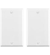 No Device Blank Wallplate,Standard Size 1-Gang 4.50" x 2.76",Smooth Face,Unbreakable Polycarbonat...
