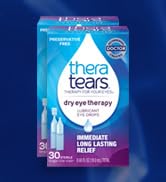 TheraTears Dry Eye Therapy Eye Drops for Dry Eyes, Preservative Free, 30 Vials, 2 Pack