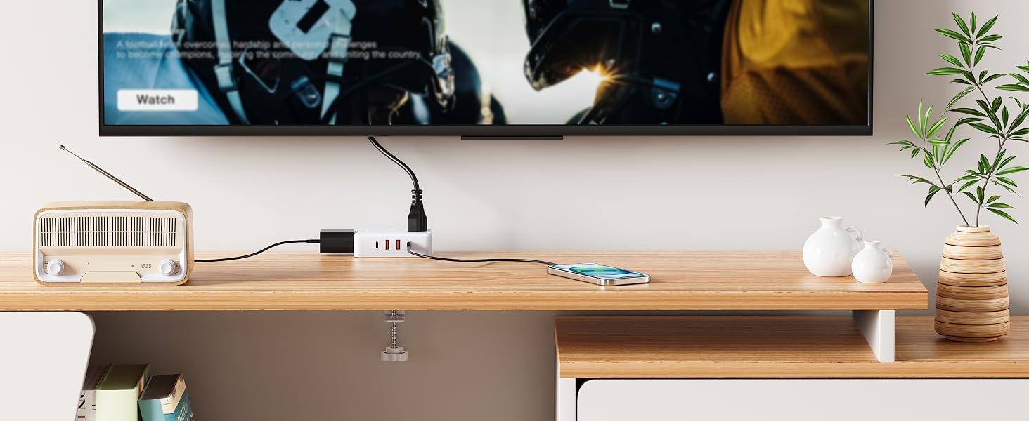 clamp on desk power strip