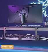 DELAMU 25'' Upgraded Under Desk Cable Management, No Dill Desk Cable Management with F-Clamp, Met...