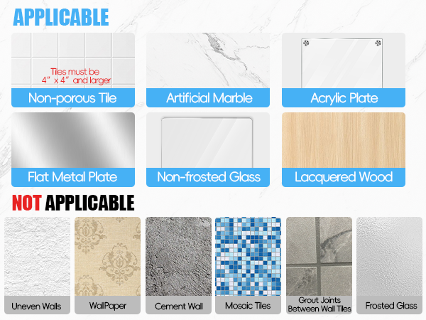 Only suitable for non-porous, flat, smooth surfaces