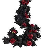 Artificial Black Garland Hanging Vine Artificial Floral Vines Fall Garland Hanging Flower Fake Ro...