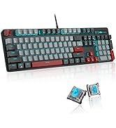 Mechanical Gaming Keyboard, MageGee New Upgraded 104 Keys Blue Backlit Keyboard with Blue Switche...