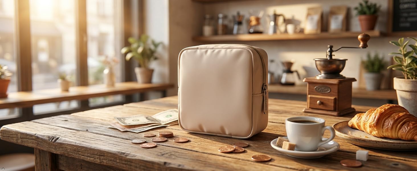 khaki coin purse