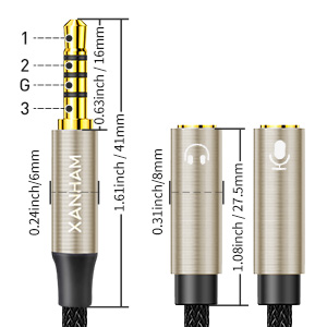 3.5mm audio&amp;mic splitter A+ 05