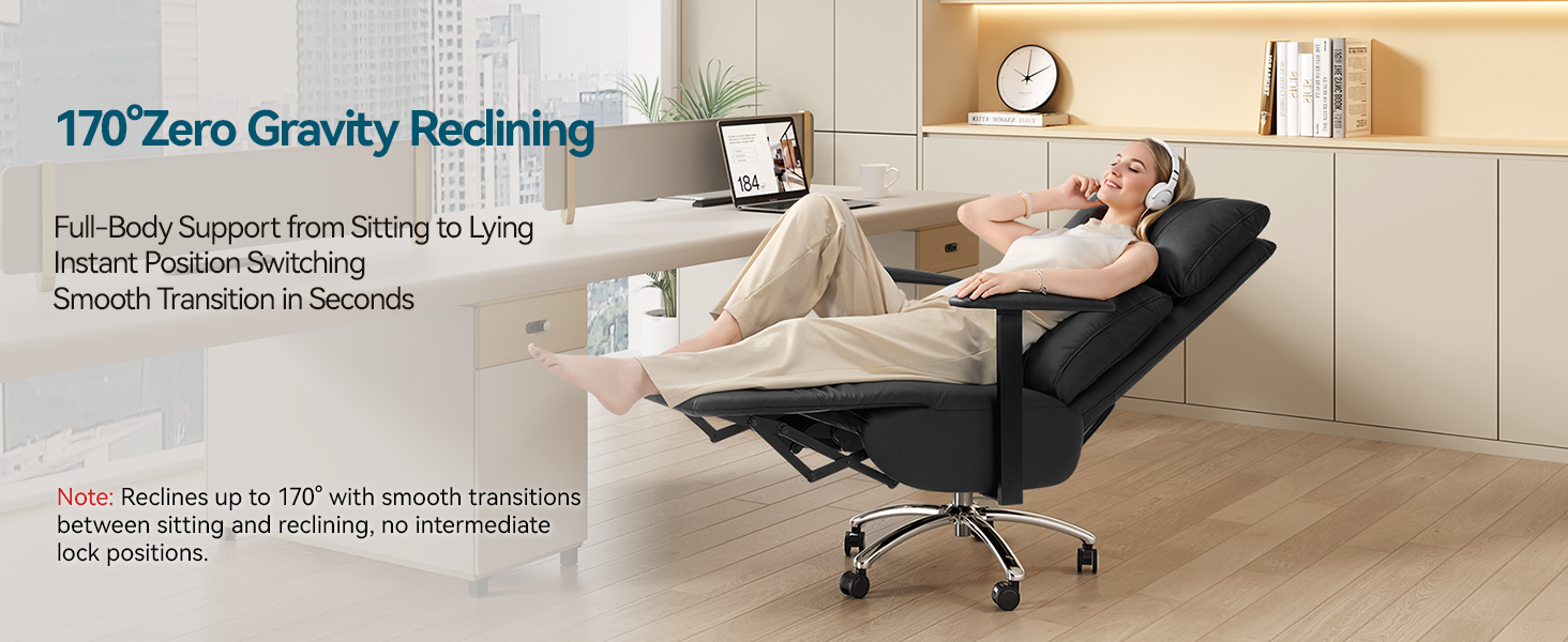 reclining office chair ergonomic with foot rest comfortable executive big and tall office chair