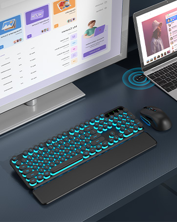 typewriter keyboard with phone holder