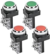 RuoFeng DPST 30mm Momentary Mushroom Head Push Button Switch AC 250V 6A 1NO 1NC 4pcs