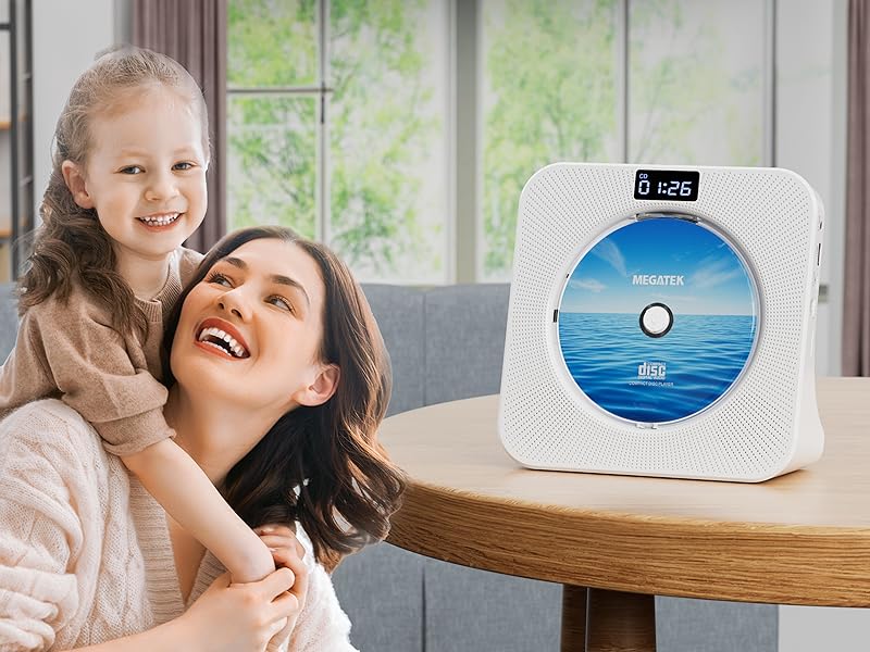 Megatek CP28BR Portable Desktop CD Player with Bluetooth and FM Radio