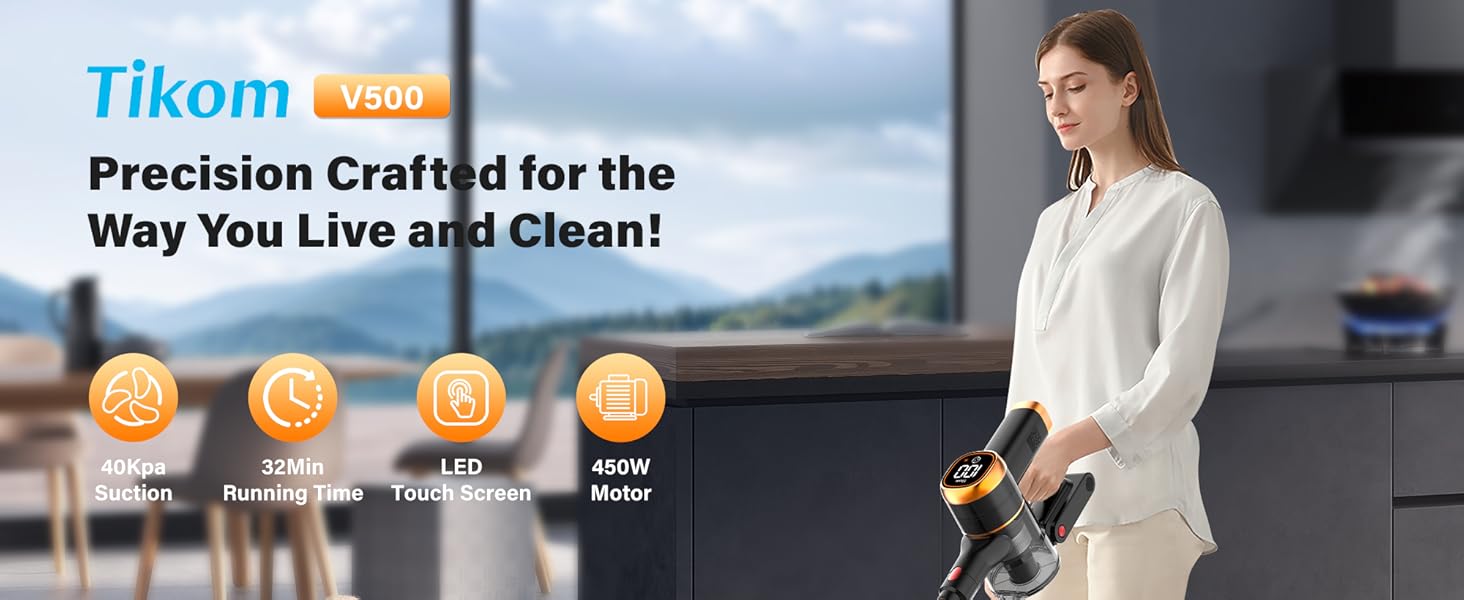 cordless stick vacuum cleaner with LED screen light headlight lightweight small car portable