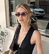 Colrea Retro Oval Sunglasses for Women Small Cat Eye Sun Glasses Womens Trendy Y2K Narrow Shades ...