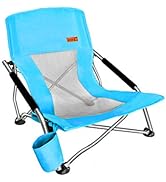 Nice C Low Beach Camping Folding Chair, Ultralight Backpacking Chair with Cup Holder &amp; Carry Bag ...