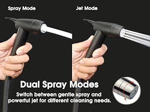 dual spray handheld bidet sprayer gentle and jet spray modes
