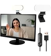 GLOUEN Video Conference Light, Webcam Light for Zoom on Computer, Magnetic Clip-On Fill Light wit...