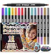 ThEast Face Painting Kit for Kids, 15 Colors Washable Face Paint Markers, Tattoo Markers for Skin...