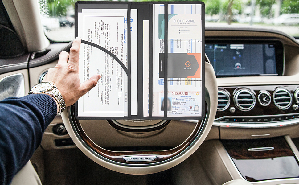 insurance and registration holder for car