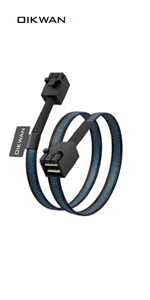 Mini SAS to 4 SATA Cable, 36 Pin SFF 8087 Host/Controller to 7 Pin SATA Target/Backplane, Compatible...
