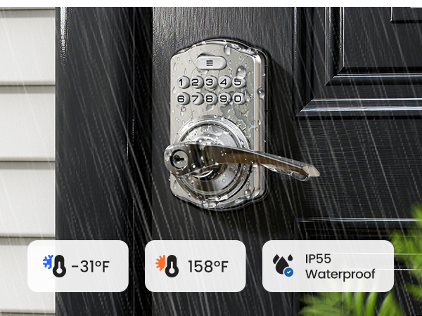 keypad door lock with handle