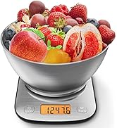 GRAM PRES Food Kitchen Scale Digital Weight Grams and Oz with IPX6 Waterproof,Professional Stainl...