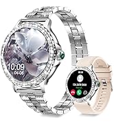Smart Watches for Women(Answer/Make Calls) with Diamonds, 1.3” HD Bluetooth Smart Watch for Andro...